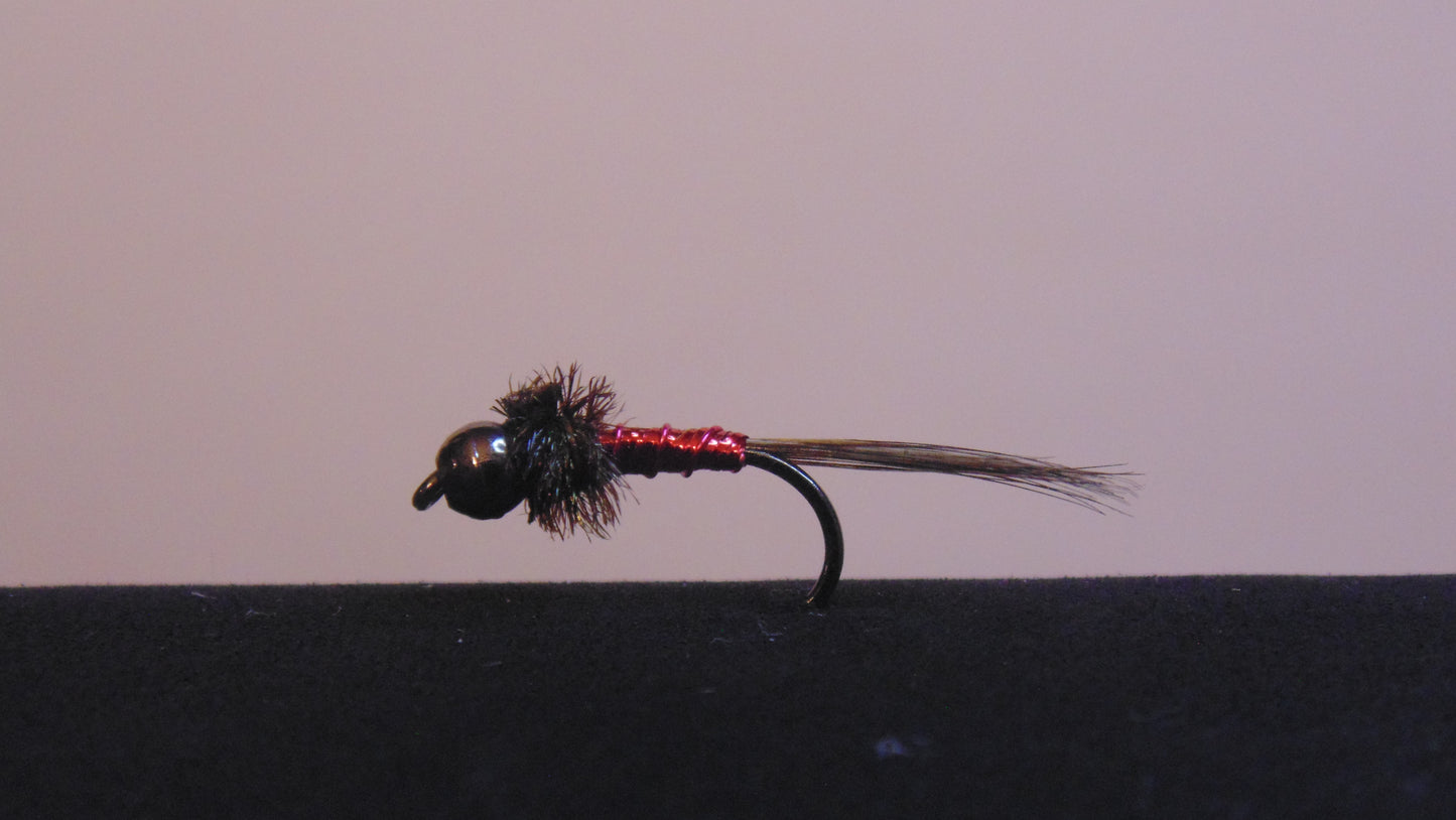 Pearl Peacock Red Tungsten Bead Head