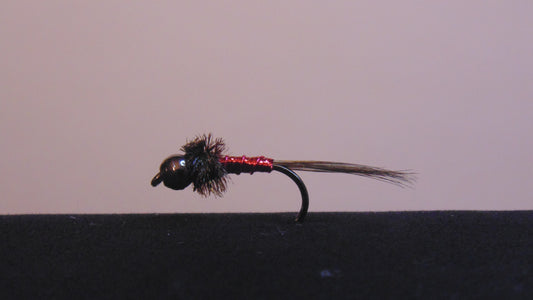 Pearl Peacock Red Tungsten Bead Head