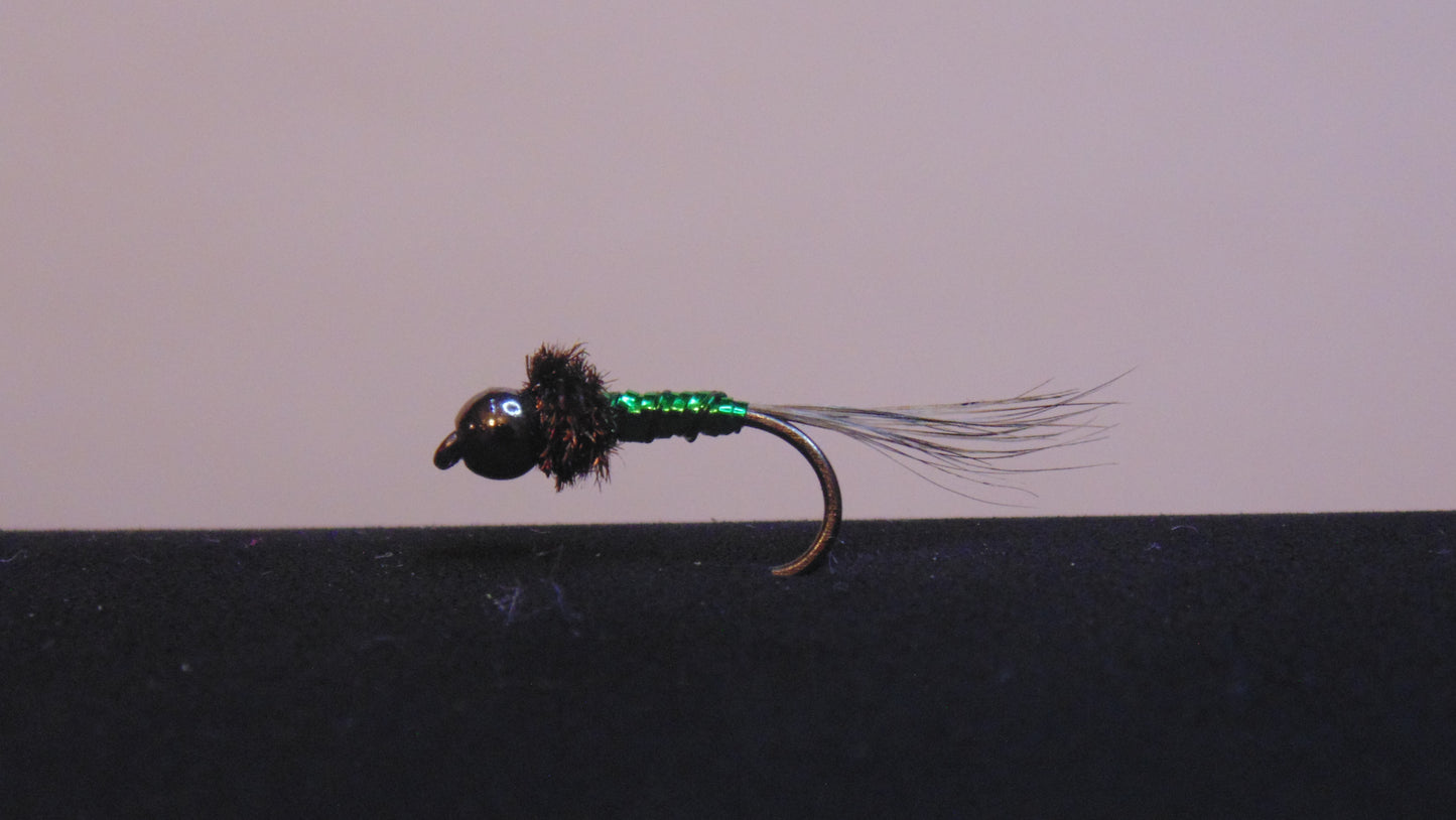 Pearl Peacock Green Tungsten Bead Head