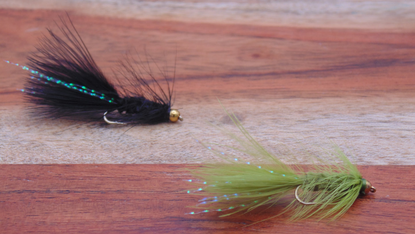 Wooly Bugger Black or Green Bead Head